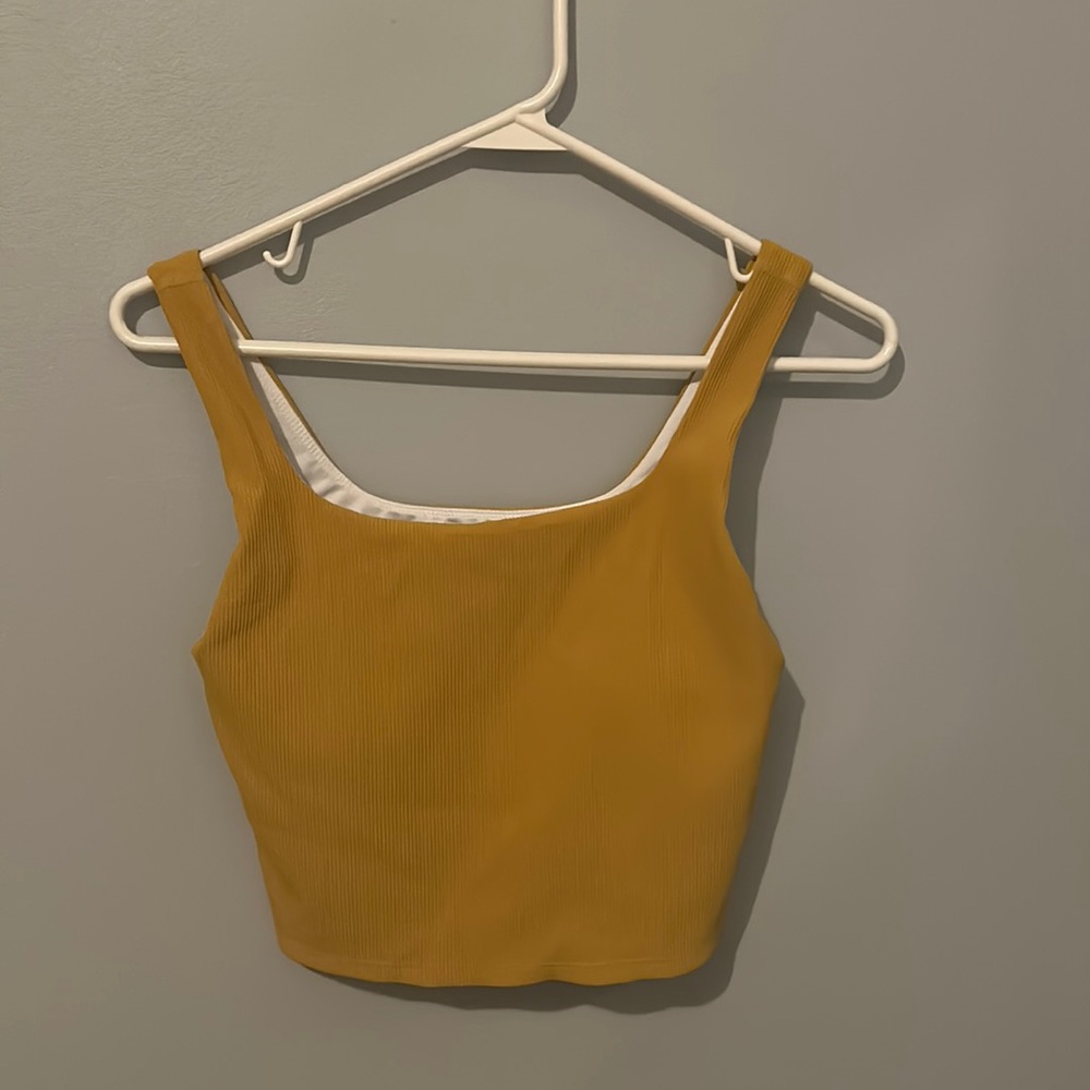 Ribbed yellow tank/ sports bra